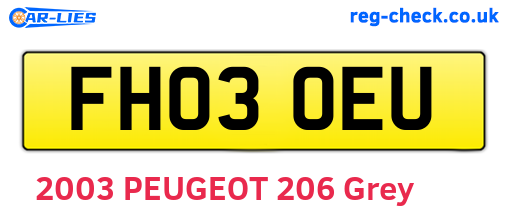 FH03OEU are the vehicle registration plates.