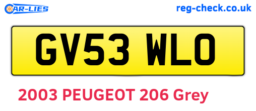 GV53WLO are the vehicle registration plates.