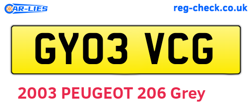 GY03VCG are the vehicle registration plates.