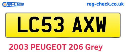 LC53AXW are the vehicle registration plates.