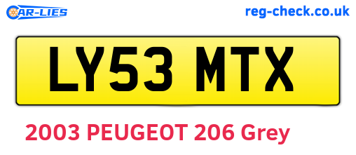 LY53MTX are the vehicle registration plates.