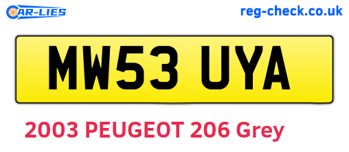 MW53UYA are the vehicle registration plates.