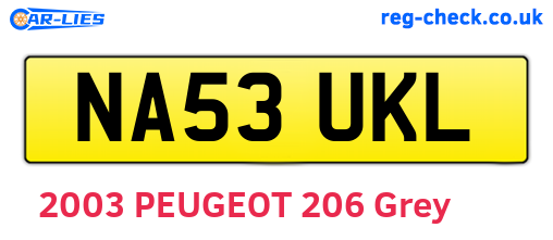 NA53UKL are the vehicle registration plates.