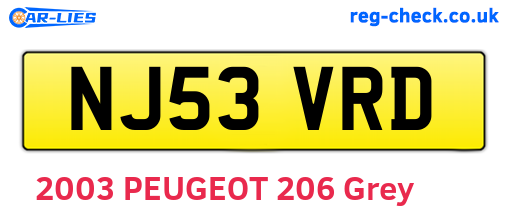 NJ53VRD are the vehicle registration plates.