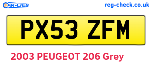 PX53ZFM are the vehicle registration plates.