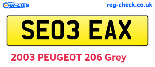 SE03EAX are the vehicle registration plates.