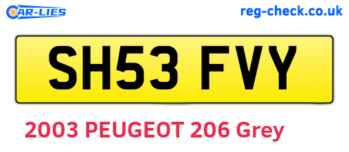 SH53FVY are the vehicle registration plates.