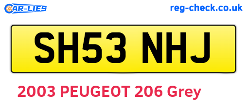 SH53NHJ are the vehicle registration plates.
