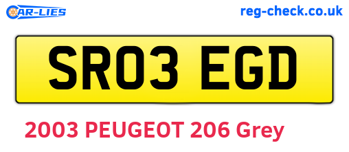 SR03EGD are the vehicle registration plates.