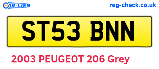 ST53BNN are the vehicle registration plates.
