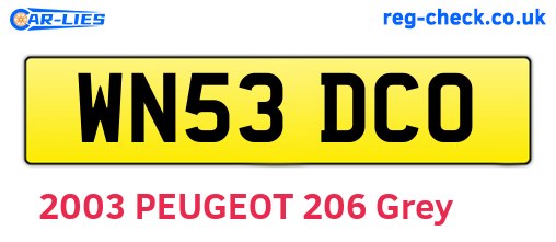 WN53DCO are the vehicle registration plates.