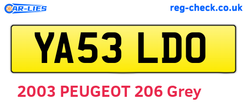 YA53LDO are the vehicle registration plates.
