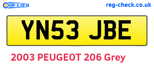 YN53JBE are the vehicle registration plates.
