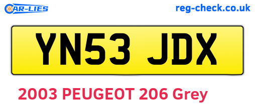 YN53JDX are the vehicle registration plates.