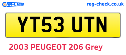 YT53UTN are the vehicle registration plates.