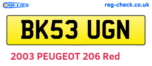 BK53UGN are the vehicle registration plates.