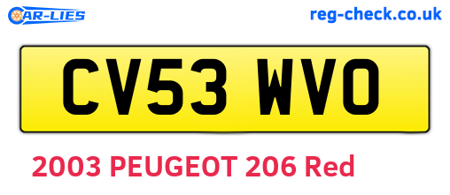 CV53WVO are the vehicle registration plates.