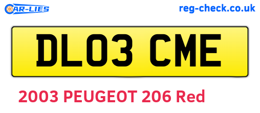 DL03CME are the vehicle registration plates.