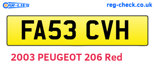 FA53CVH are the vehicle registration plates.