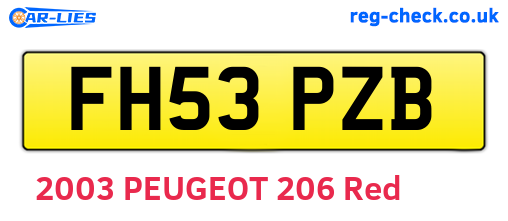 FH53PZB are the vehicle registration plates.