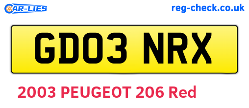 GD03NRX are the vehicle registration plates.