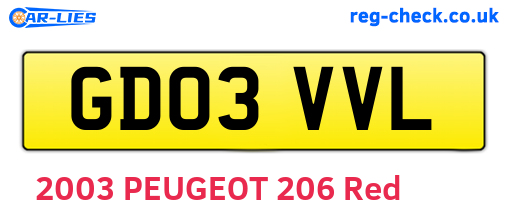 GD03VVL are the vehicle registration plates.