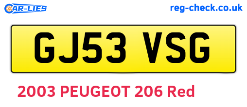 GJ53VSG are the vehicle registration plates.