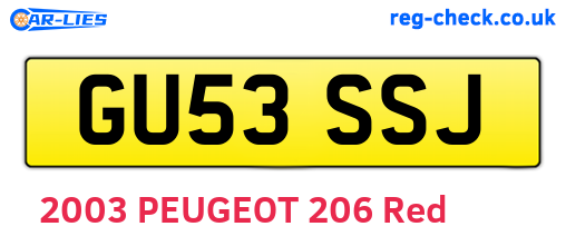 GU53SSJ are the vehicle registration plates.