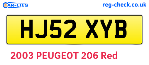 HJ52XYB are the vehicle registration plates.