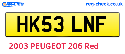 HK53LNF are the vehicle registration plates.