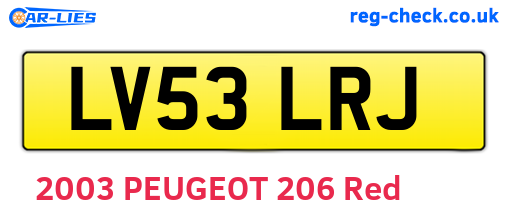LV53LRJ are the vehicle registration plates.