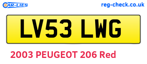 LV53LWG are the vehicle registration plates.