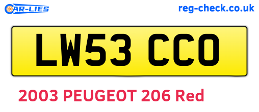 LW53CCO are the vehicle registration plates.