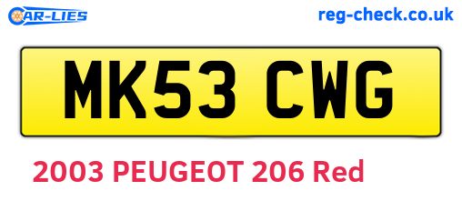 MK53CWG are the vehicle registration plates.