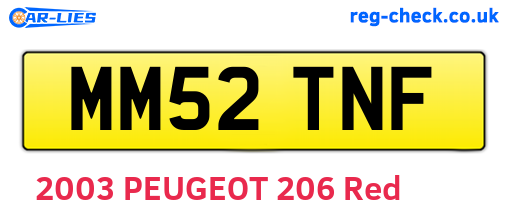 MM52TNF are the vehicle registration plates.