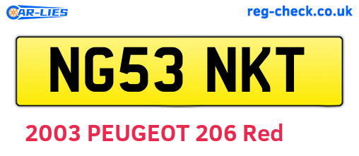 NG53NKT are the vehicle registration plates.