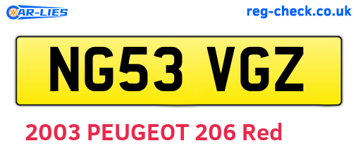 NG53VGZ are the vehicle registration plates.