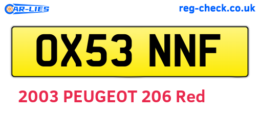 OX53NNF are the vehicle registration plates.
