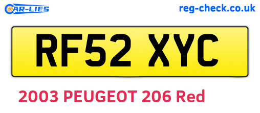 RF52XYC are the vehicle registration plates.