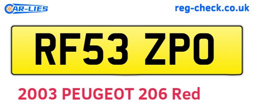 RF53ZPO are the vehicle registration plates.