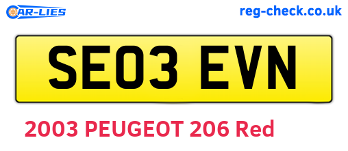 SE03EVN are the vehicle registration plates.