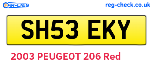 SH53EKY are the vehicle registration plates.