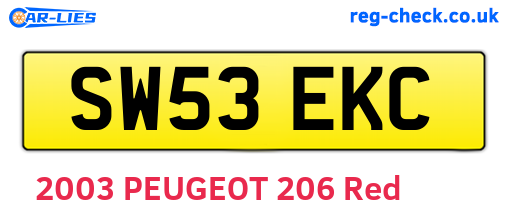 SW53EKC are the vehicle registration plates.