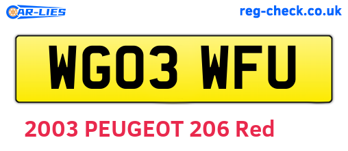 WG03WFU are the vehicle registration plates.