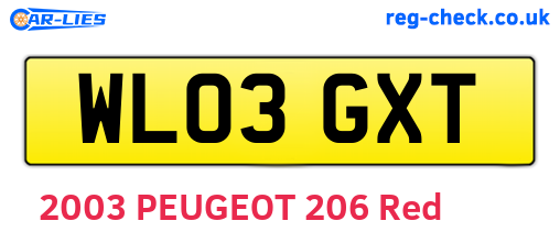 WL03GXT are the vehicle registration plates.