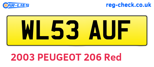 WL53AUF are the vehicle registration plates.