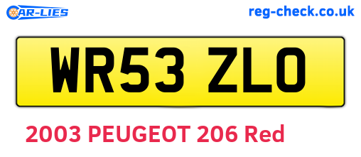WR53ZLO are the vehicle registration plates.