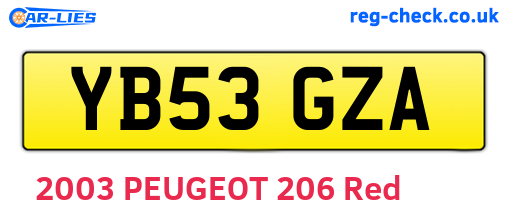 YB53GZA are the vehicle registration plates.