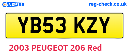 YB53KZY are the vehicle registration plates.