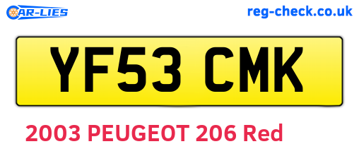 YF53CMK are the vehicle registration plates.